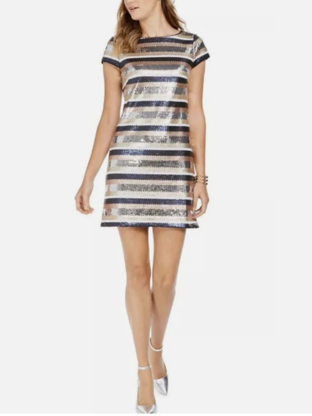 Vince Camtuo Sequined Striped Bodycon Dress Size 2